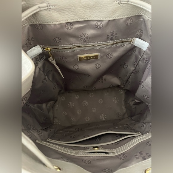 Tory Burch Landon Flap Backpack French Gray Pebbled Leather NWT - Style 31387 main image 15